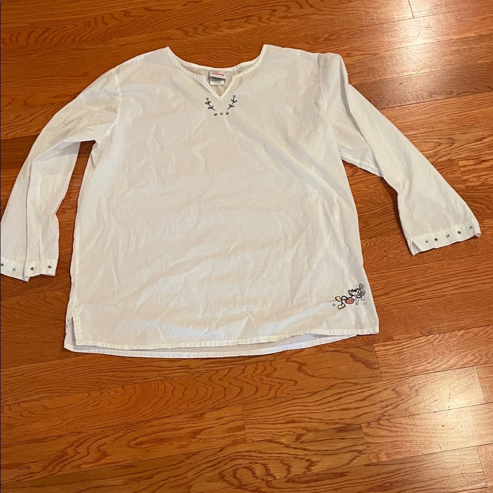 Disney White Long Sleeve Tunic Top